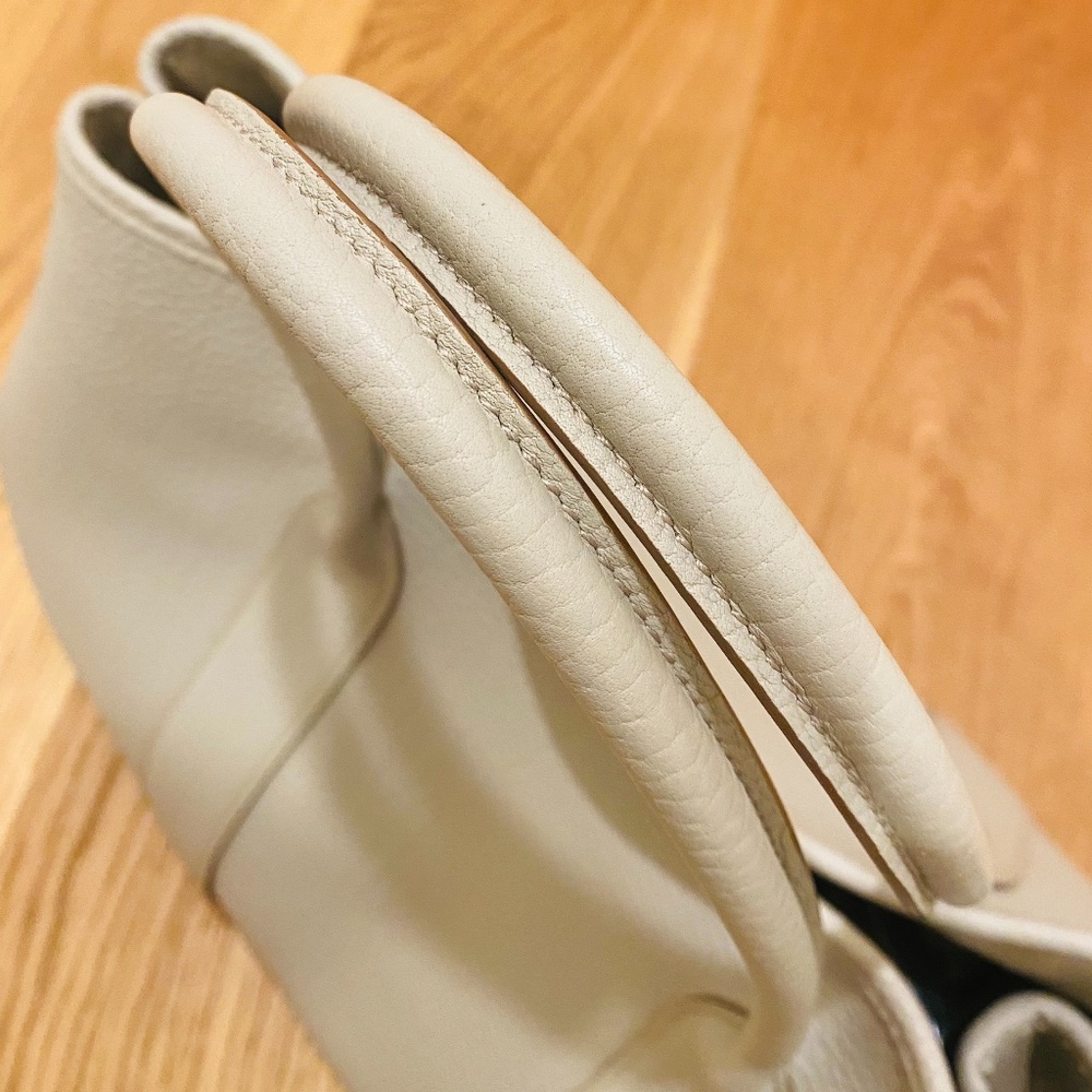 Hermes Light Gray/Cream Leather Tote - Picture 8 of 13
